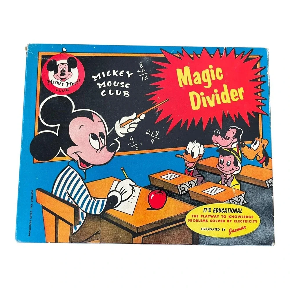 Vintage Mickey Mouse Club Magic Divider Jacmar Educational Math Game Disney